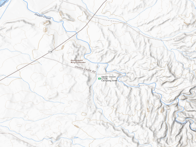 USGS topographic map of Upper Onion Creek Camping Area