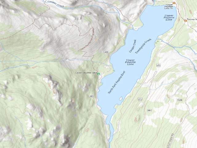 USGS topographic map of Upper Payette Lake Campground