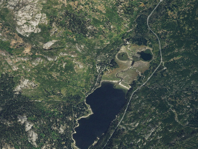Aerial image of Upper Payette Lake Dispersed