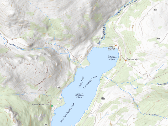 USGS topographic map of Upper Payette Lake Group Campground
