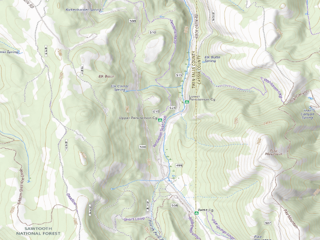 USGS topographic map of Upper Penstemon Cg