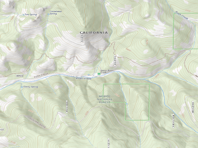 USGS topographic map of Upper Rush Creek