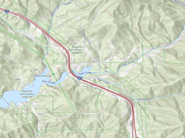USGS topographic map of Upper Salt Creek Cg-G_Closed