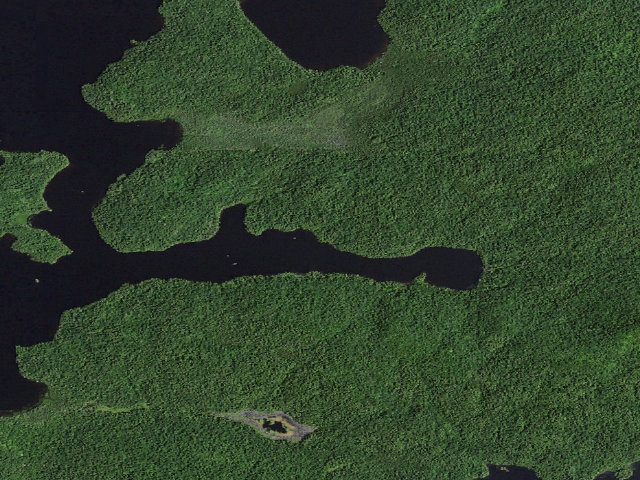 Aerial image of Upper Saranac Lake Site 14 (Saranac Lakes Wild Forest)