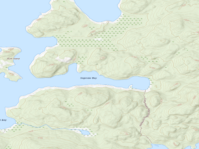 USGS topographic map of Upper Saranac Lake Site 14 (Saranac Lakes Wild Forest)