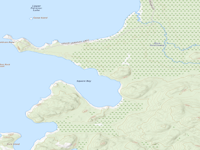 USGS topographic map of Upper Saranac Lake Site 3 (Saranac Lakes Wild Forest)