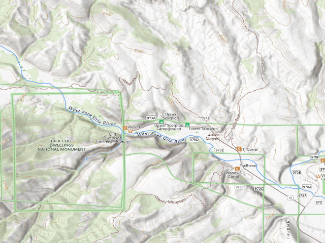 USGS topographic map of Upper Scorpion Campground
