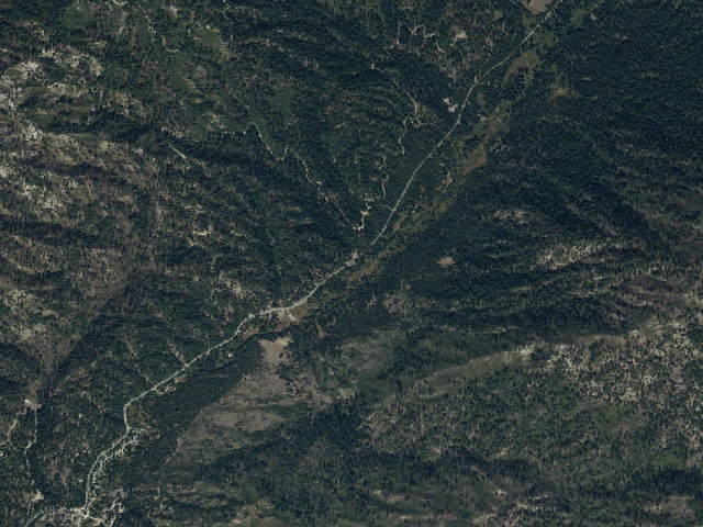 Aerial image of Upper Silver (Peace Cr) Dispersed Camp