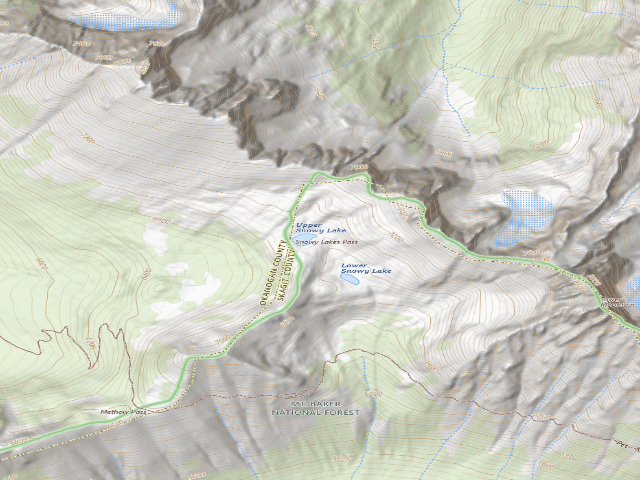USGS topographic map of Upper Snowy Lake