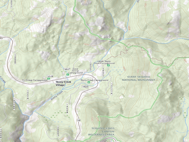 USGS topographic map of Upper Stony Creek Campground