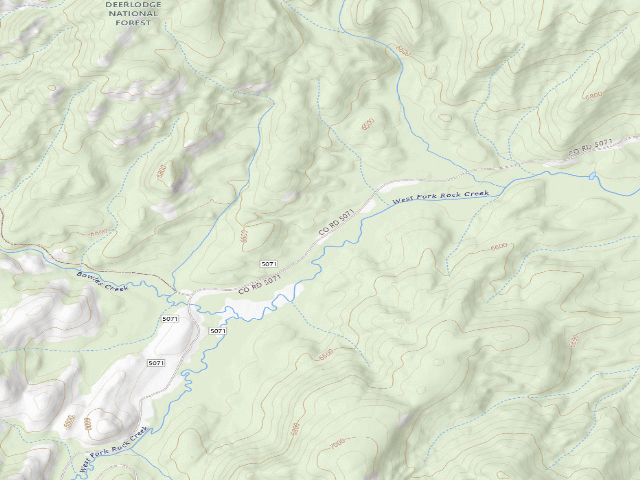 USGS topographic map of Upper W Fk Rock Cr 04