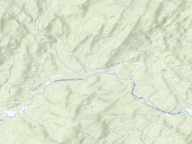 USGS topographic map of Upper W Fk Rock Cr 08