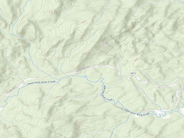 USGS topographic map of Upper W Fk Rock Cr 09