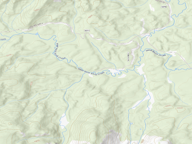 USGS topographic map of Upper W Fk Rock Cr 12