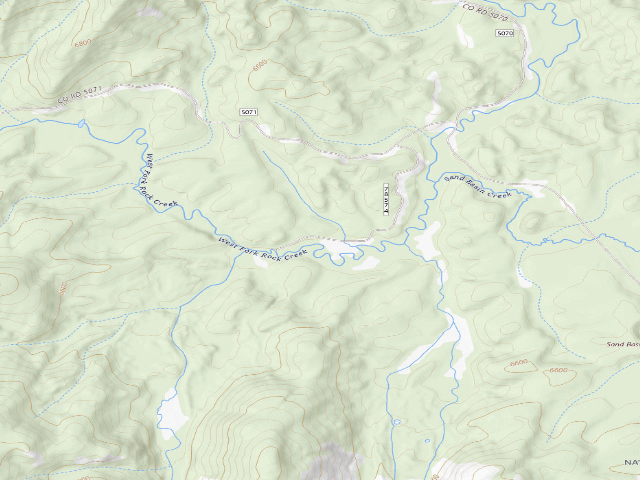 USGS topographic map of Upper W Fk Rock Cr 13