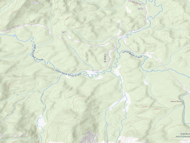 USGS topographic map of Upper W Fk Rock Cr 14