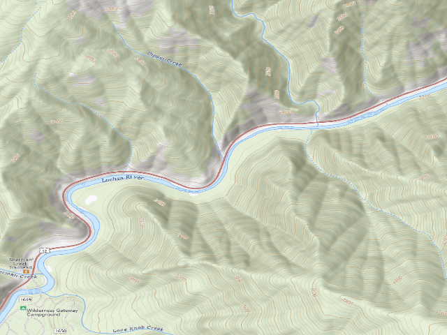 USGS topographic map of Us12-Mm124.3S-001 Ten Pin