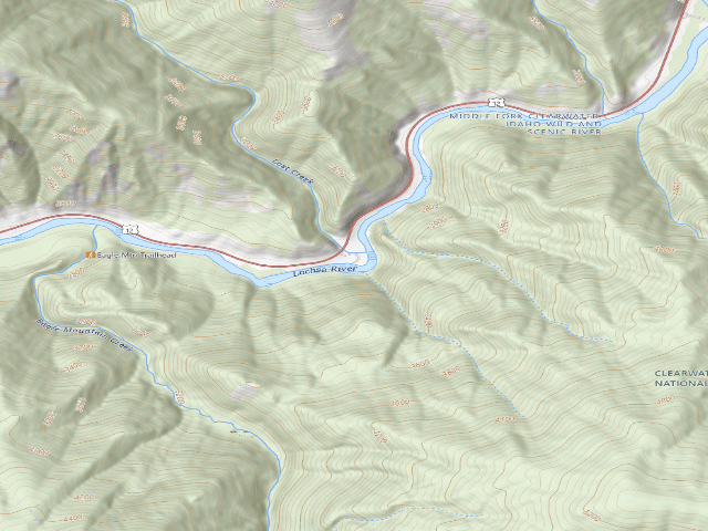 USGS topographic map of Us12-Mm136.3S-001A Lost Cr