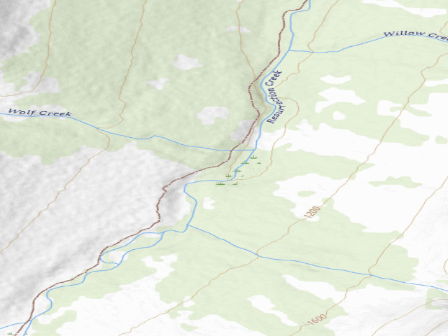 USGS topographic map of USFS dispersed camp #10 — Kenai Peninsula Borough, AK