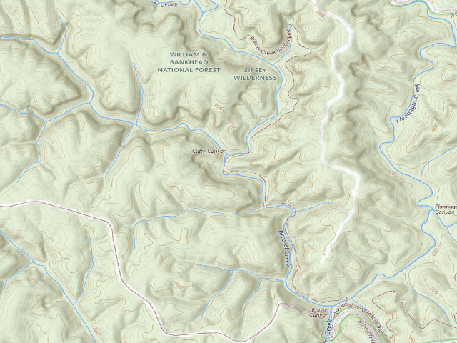 USGS topographic map of USFS dispersed camp #16 — Lawrence County, AL