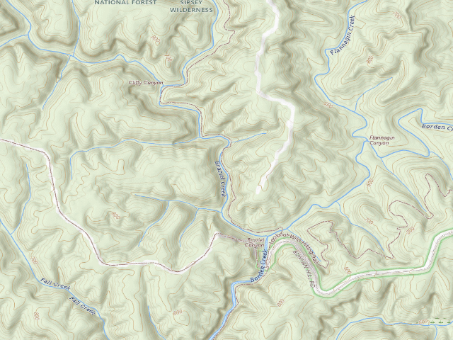 USGS topographic map of USFS dispersed camp #17 — Lawrence County, AL