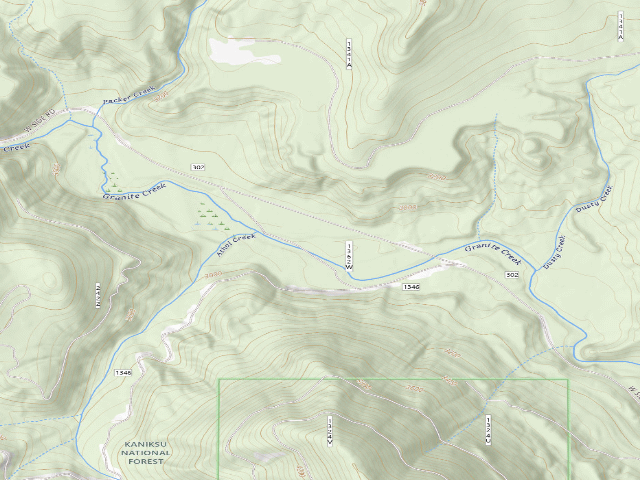 USGS topographic map of USFS dispersed camp #2 — Bonner County, ID