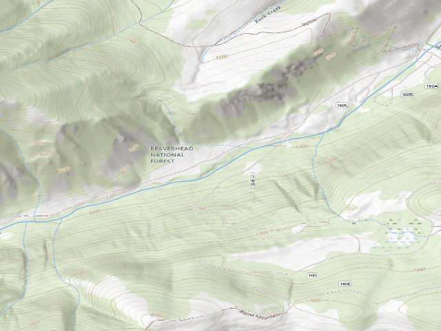 USGS topographic map of USFS dispersed camp #2 — Madison County, MT