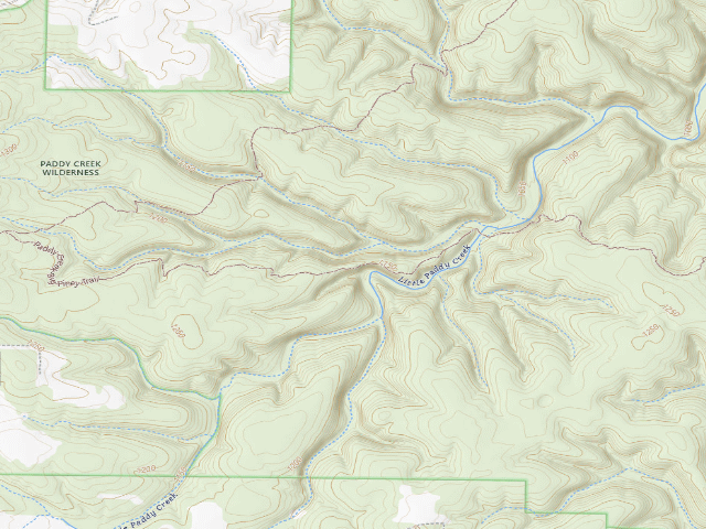 USGS topographic map of USFS dispersed camp #2 — Texas County, MO