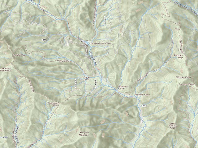 USGS topographic map of USFS dispersed camp #2 — Transylvania County, NC