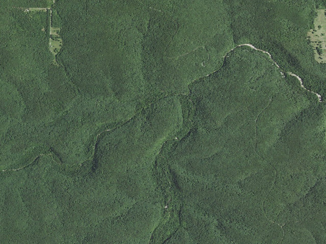 Aerial image of USFS dispersed camp #3 — Texas County, MO