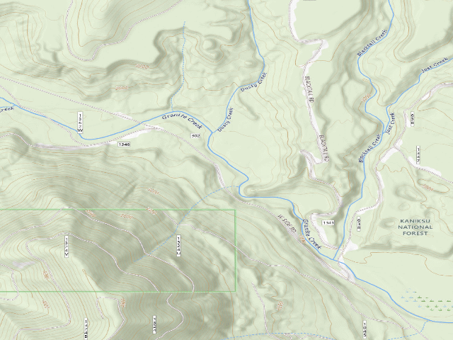 USGS topographic map of USFS dispersed camp #4 — Bonner County, ID