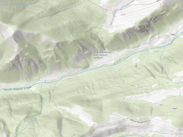 USGS topographic map of USFS dispersed camp #4 — Madison County, MT