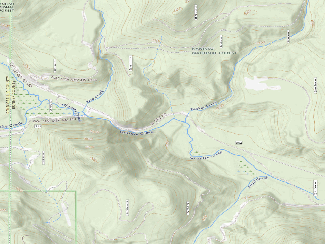 USGS topographic map of USFS dispersed camp #5 — Bonner County, ID