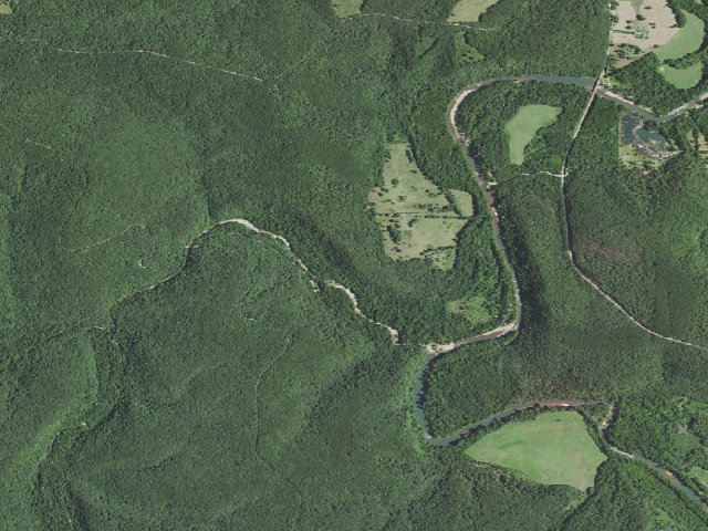 Aerial image of USFS dispersed camp #5 — Texas County, MO