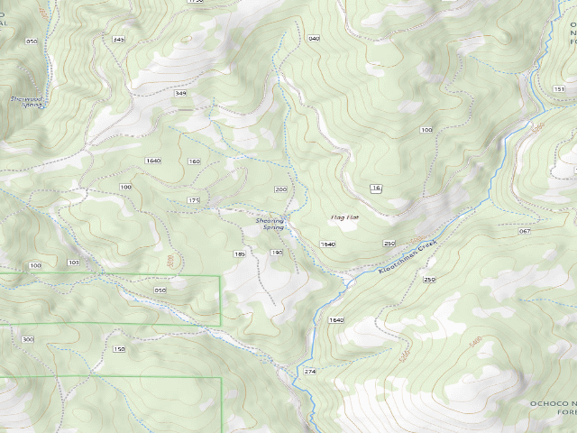 USGS topographic map of USFS dispersed camp #6 — Crook County, OR
