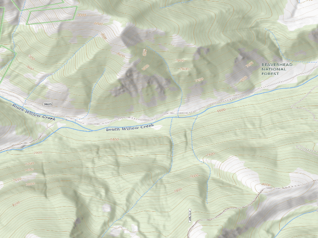 USGS topographic map of USFS dispersed camp #6 — Madison County, MT