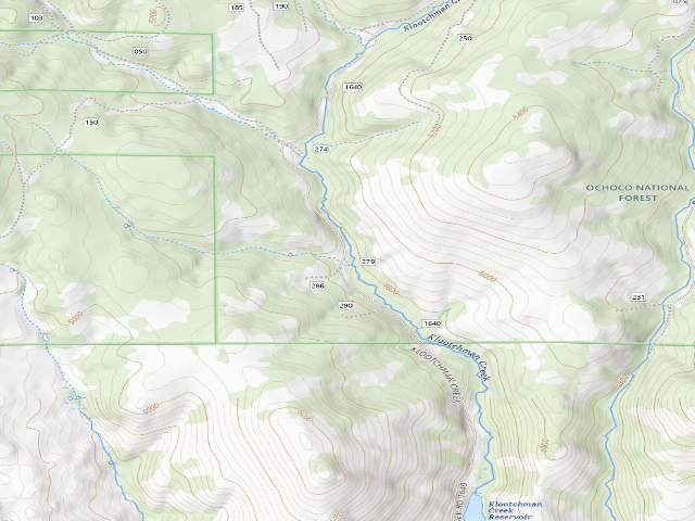 USGS topographic map of USFS dispersed camp #7 — Crook County, OR