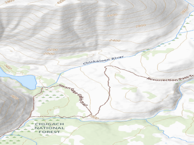 USGS topographic map of USFS dispersed camp #7 — Kenai Peninsula Borough, AK
