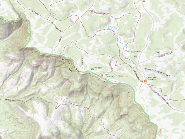 USGS topographic map of USFS dispersed camp — AZ #2