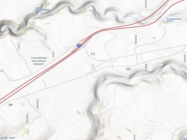 USGS topographic map of USFS dispersed camp — AZ #2