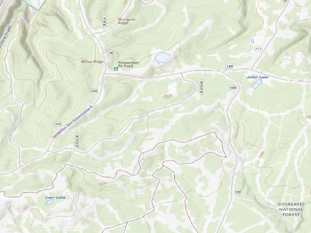 USGS topographic map of USFS dispersed camp — AZ #3