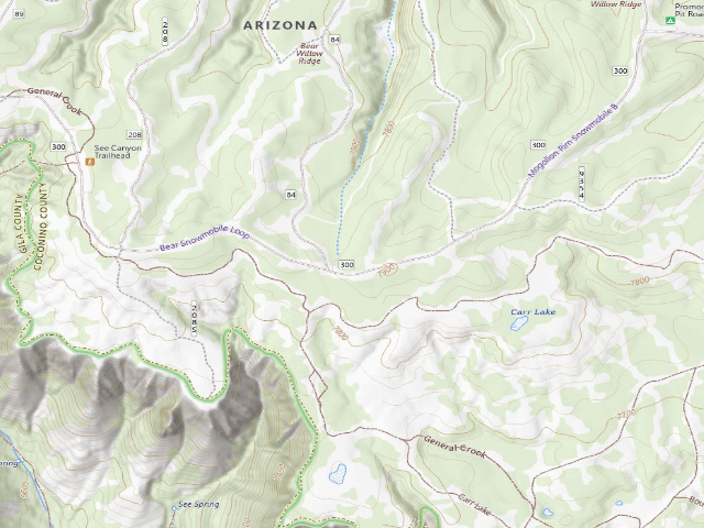 USGS topographic map of USFS dispersed camp — AZ #4