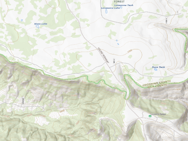 USGS topographic map of USFS dispersed camp — AZ #6
