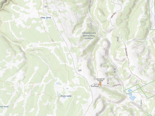 USGS topographic map of USFS dispersed camp — AZ #7