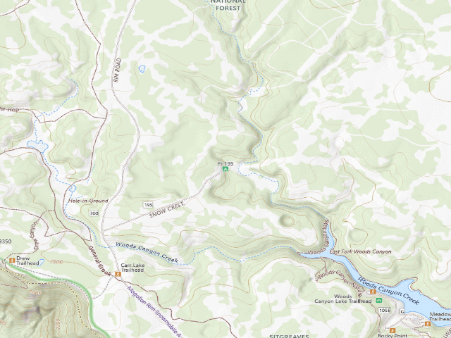 USGS topographic map of USFS dispersed camp — AZ #8
