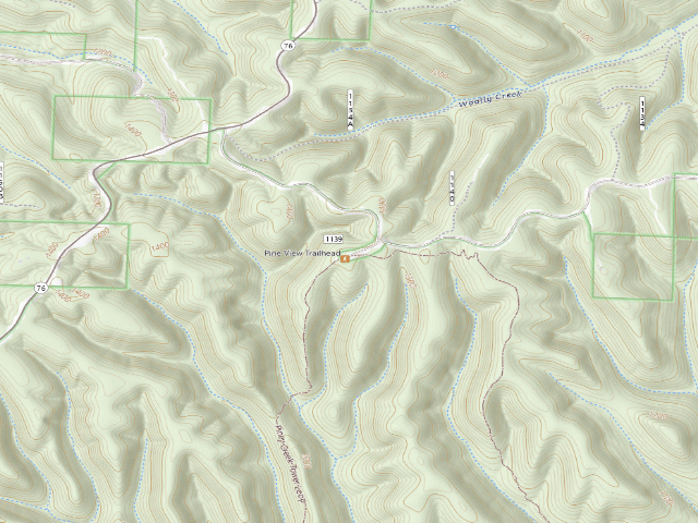 USGS topographic map of USFS dispersed camp — Barry County, MO