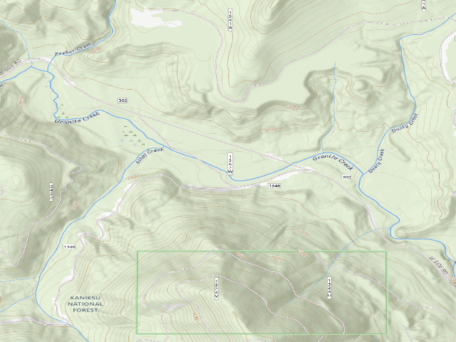 USGS topographic map of USFS dispersed camp — Bonner County, ID
