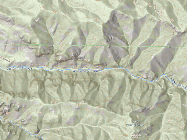 USGS topographic map of USFS dispersed camp — Catron County, NM
