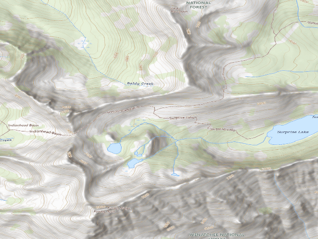 USGS topographic map of USFS dispersed camp — Chelan County, WA