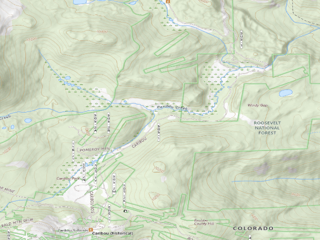 USGS topographic map of USFS dispersed camp — CO